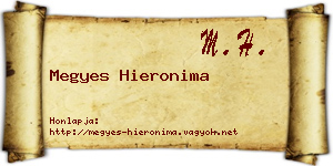 Megyes Hieronima névjegykártya